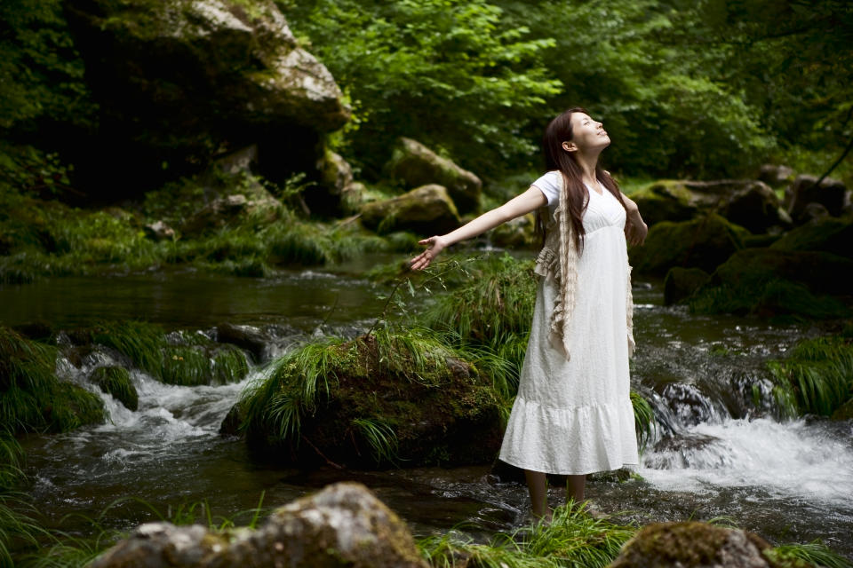 Woman who enjoys rich nature