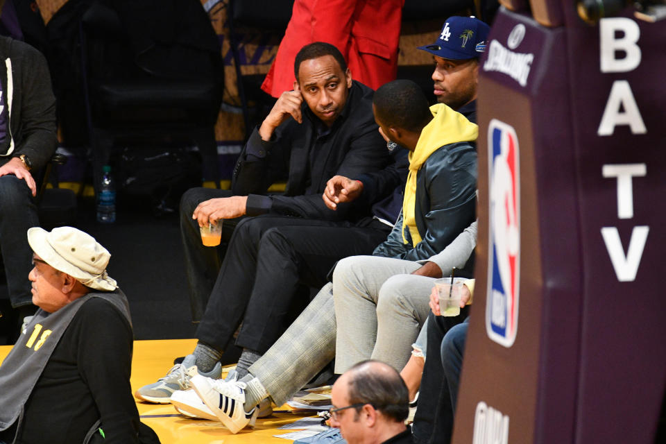 LOS ANGELES, CALIFORNIA - NOVEMBER 07: Stephen A. Smith attends a basketball game between the Los Angeles Lakers and and the Minnesota Timberwolves at Staples Center on November 07, 2018 in Los Angeles, California. (Photo by Allen Berezovsky/Getty Images)