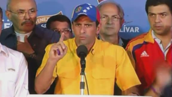 Capriles no reconoce el resultado electoral