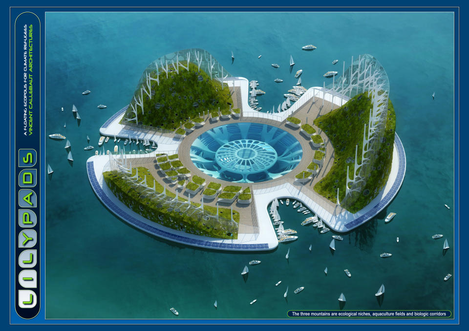 Lilypad is modeled on anticipation particular to the Jules Verne’s literature, the alternative possibility of a multicultural floating Ecopolis whose metabolism would be in perfect symbiosis with the cycles of the nature.