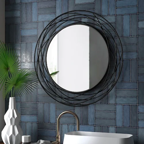 Mercury Row Augustus Swirl Accent Mirror, Bathroom Mirrors