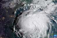 <p>Hurricane Harvey is seen in the Texas Gulf Coast, in this NOAA GOES satellite image on August 24, 2017. (Photo: NOAA/Handout via Reuters) </p>