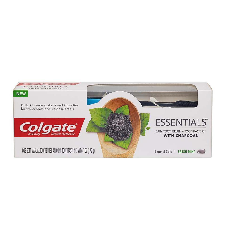 2) Colgate Essentials Daily Toothbrush + Toothpaste with Charcoal