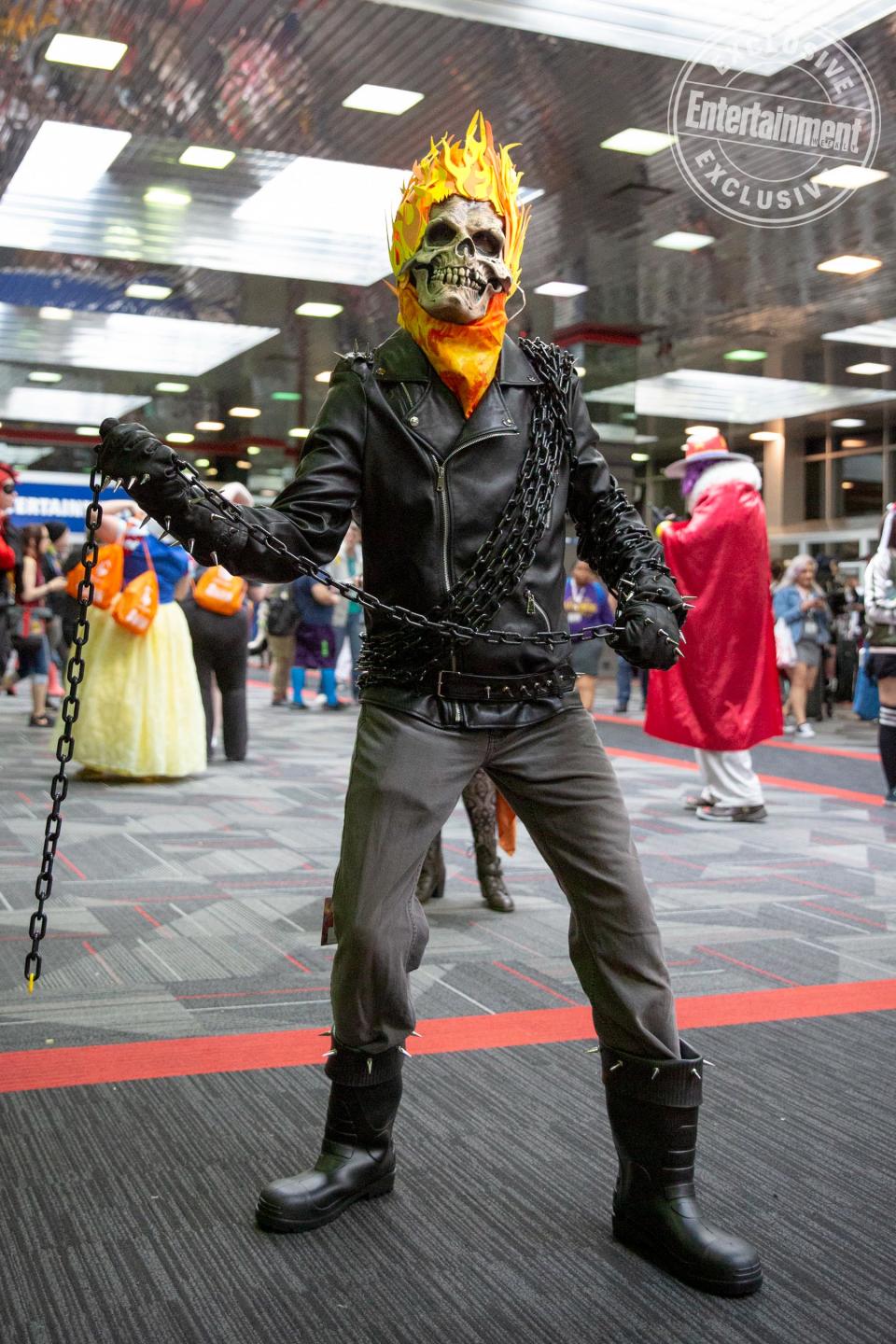 A Ghost Rider cosplayer