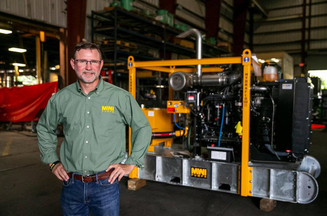 Dana Eller, the president of MWI Pumps, is photographed at his corporate headquarters on Wednesday, Nov. 2, 2022, in Deerfield Beach, Fla.