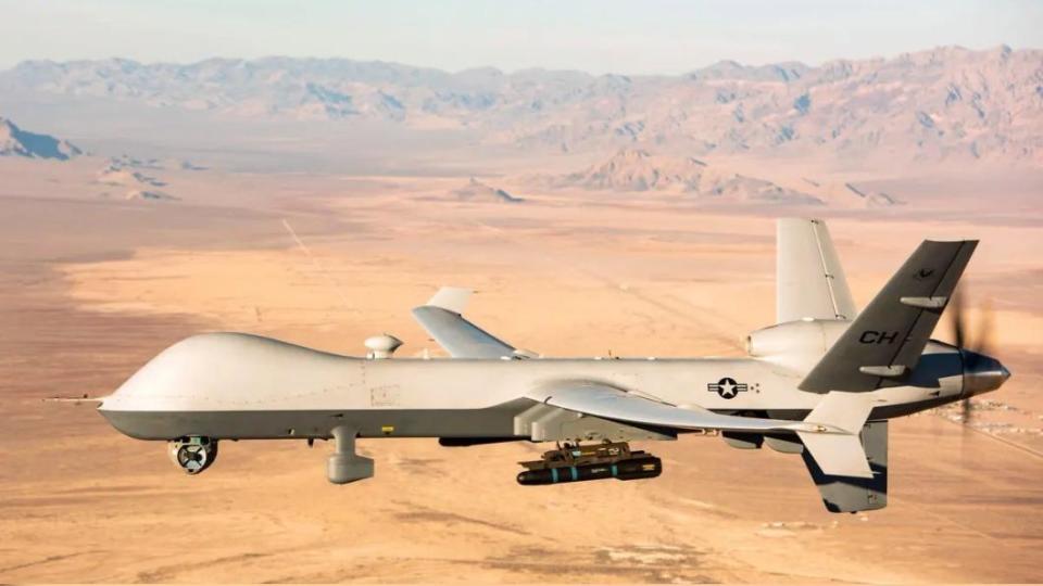 美軍1架MQ-9「死神」無人機被葉門什葉派叛軍「青年運動」擊落。（圖／翻攝自X@DD_Geopolitics）