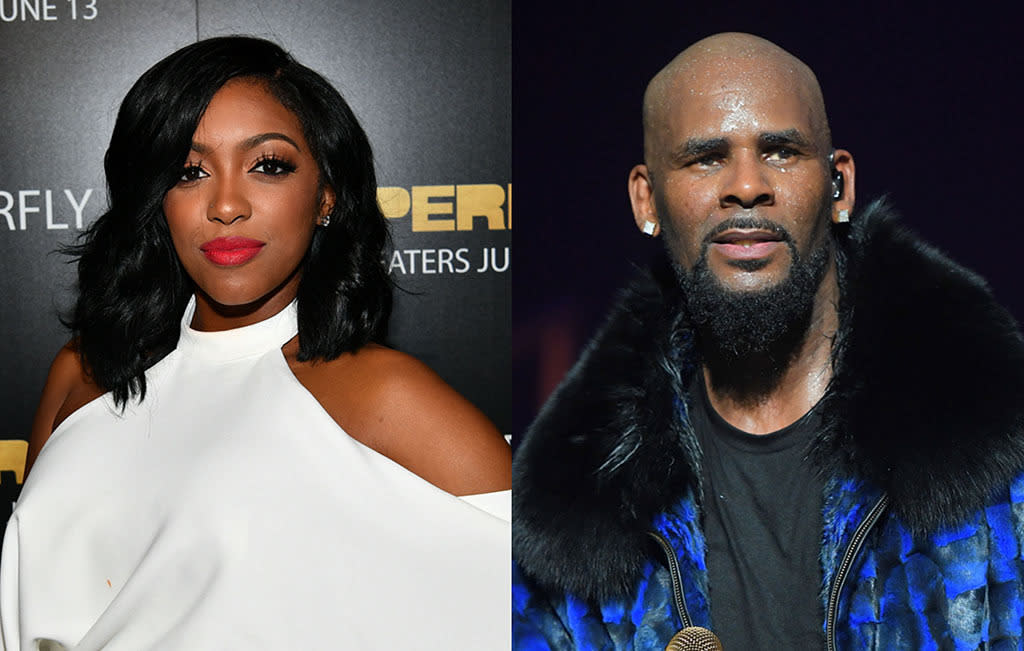 Porsha Williams reveals a past sexual relationship with R. Kelly — and what made her flee from his home and never go back. (Photos: Getty Images)
