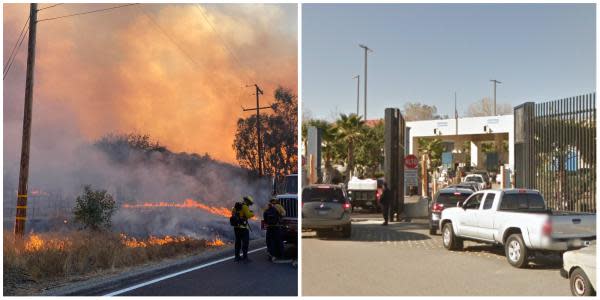 Ante incendio forestal cierran Garita de Tecate 