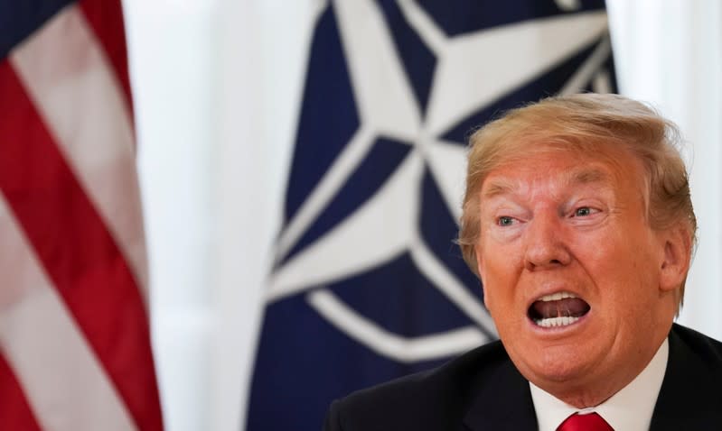 U.S. President Trump meets with NATO Secretary General Stoltenberg, ahead of the NATO summit, in London