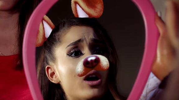 Behold the terror of the dog face filter in Ariana Grande's