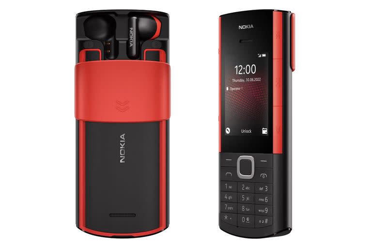 El Nokia 5710 XpressAudio permite almacenar los auriculares inalámbricos en en el interior del teléfono