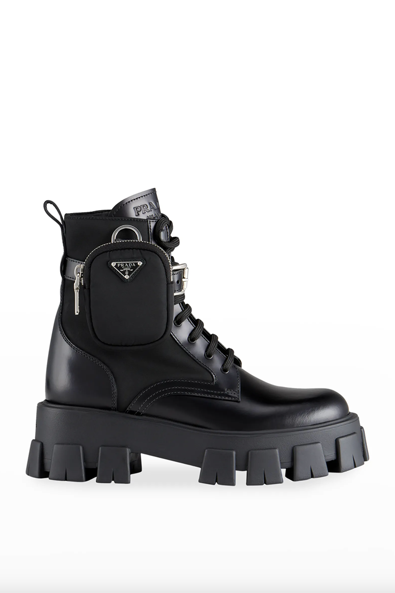 Leather Zip Pocket Combat Booties