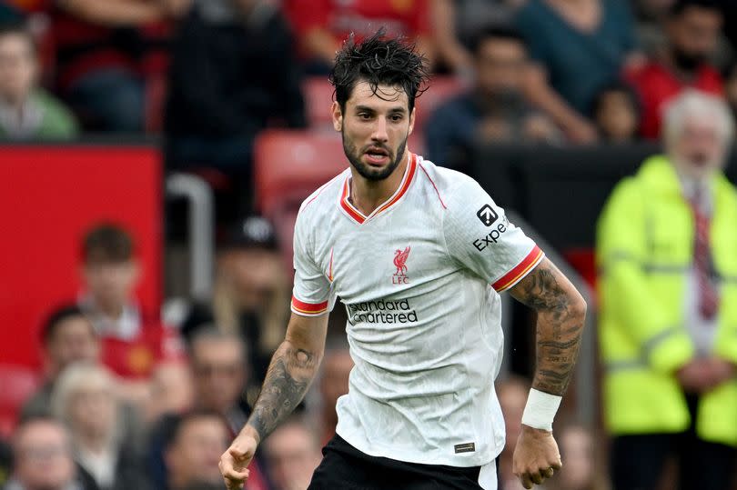 Dominik Szoboszlai in action for Liverpool against Man Utd.