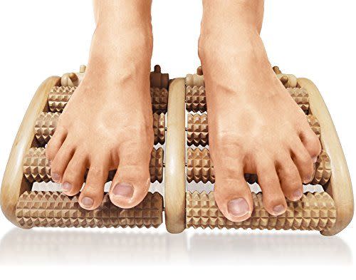 TheraFlow Dual Wooden Foot Massager Roller