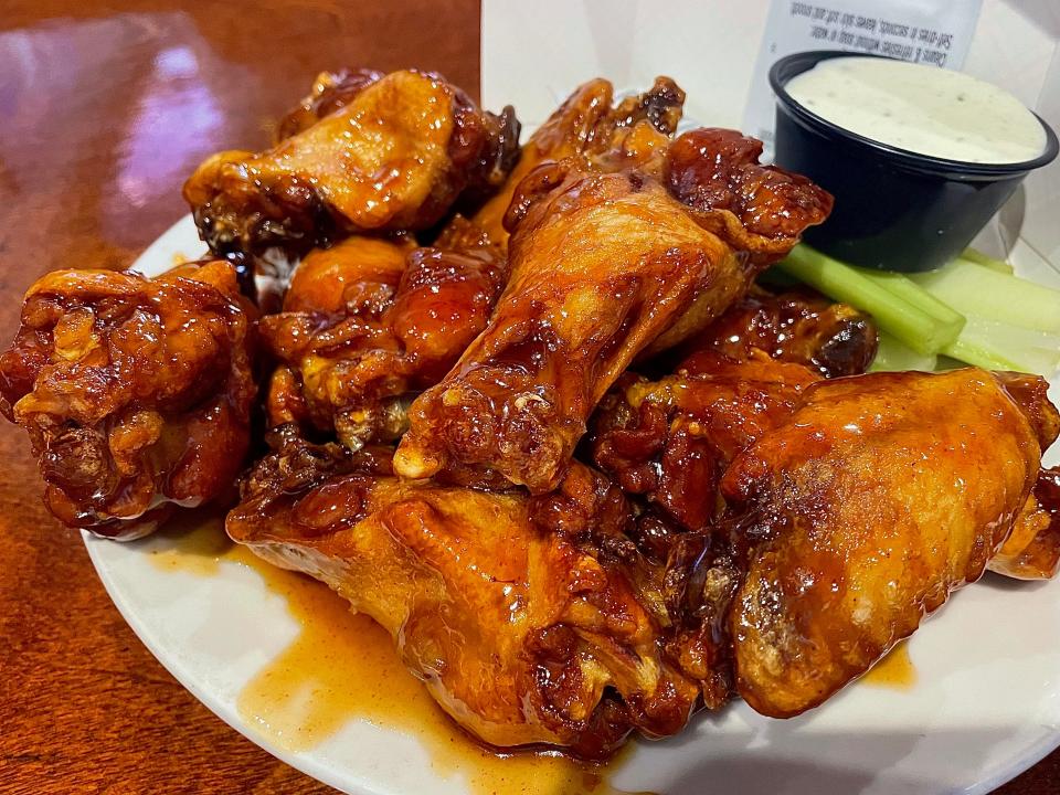 Stinging Honey Garlic wings from Half Wall.