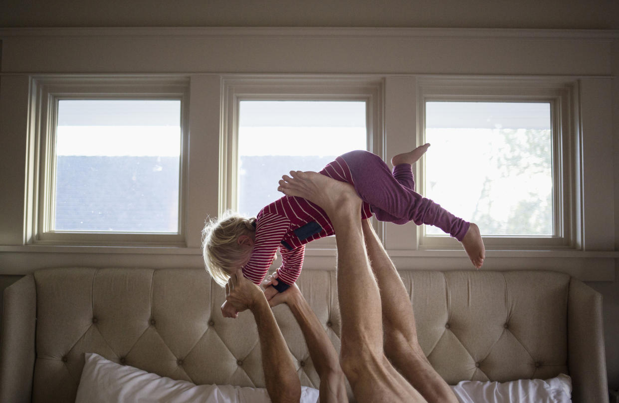 Fathers play tends to involve rough and tumble which could have benefits for children in terms of controlling their feelings. (Getty Images)