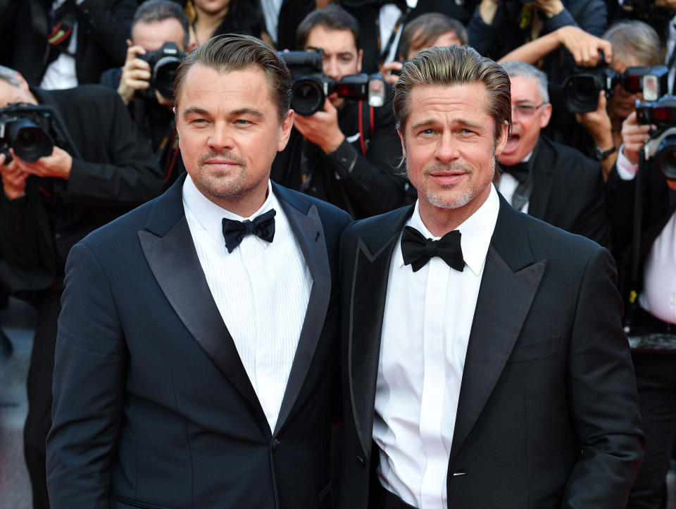 Brad Pitt and Leonardo DiCaprio at a screening of "Once Upon a Time in Hollywood" at the Cannes Film Festival on May 21. (Photo: George Pimentel/WireImage)