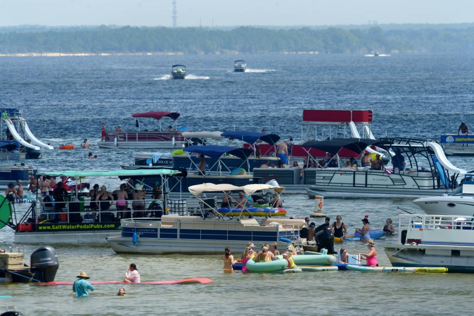 The Florida Fish and Wildlife Conservation Commission, U.S. Coast Guard and Okaloosa County Sheriff’s Office Marine Unit maintain a strong presence near Crab Island and offshore in Destin. The Fort Walton Beach Police Department is exploring options for developing its own marine until to patrol the western waterways in the city.