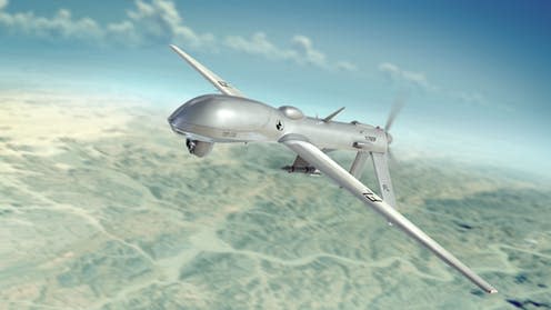   <span class="attribution"><a class="link " href="https://www.shutterstock.com/image-illustration/unmanned-air-uav-spy-above-enemy-26952160?src=-ZOKXFCzFXCQZUjYk5R16g-1-16" rel="nofollow noopener" target="_blank" data-ylk="slk:Oleg Yarko/Shutterstock;elm:context_link;itc:0;sec:content-canvas">Oleg Yarko/Shutterstock</a></span>