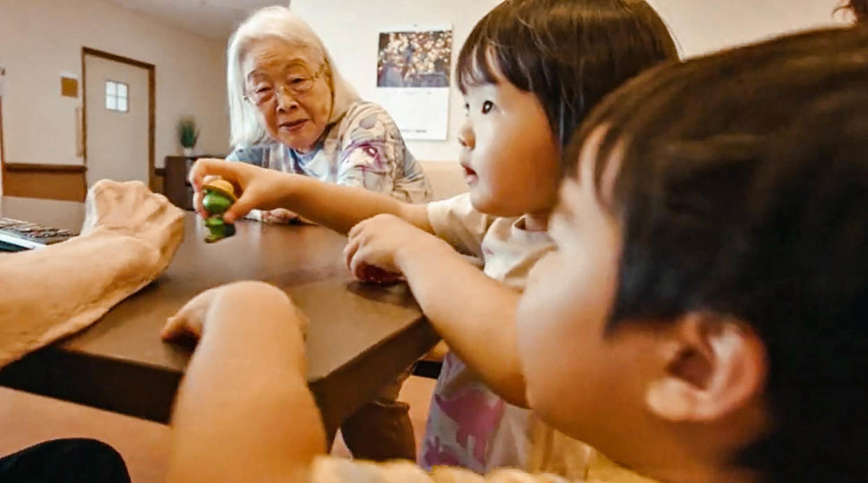 Toddlers visit residents at the Ichoan Nursing Home. (NBC News)