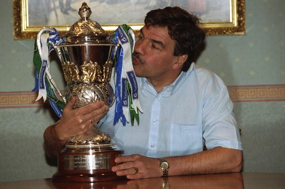 Sam Allardyce with his first trophy – the Division 3 title 19 years ago with Notts County