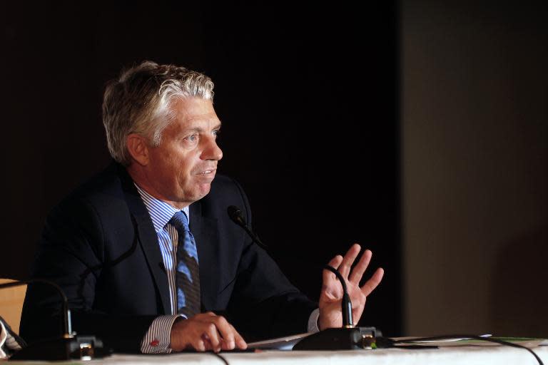 David Richardson, International Cricket Council Executive Officer, at a press conference in Dhaka on August 13, 2013