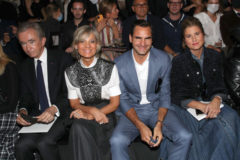 Roger Federer and wife Mirka, pictured here at Paris Fashion Week in 2021.