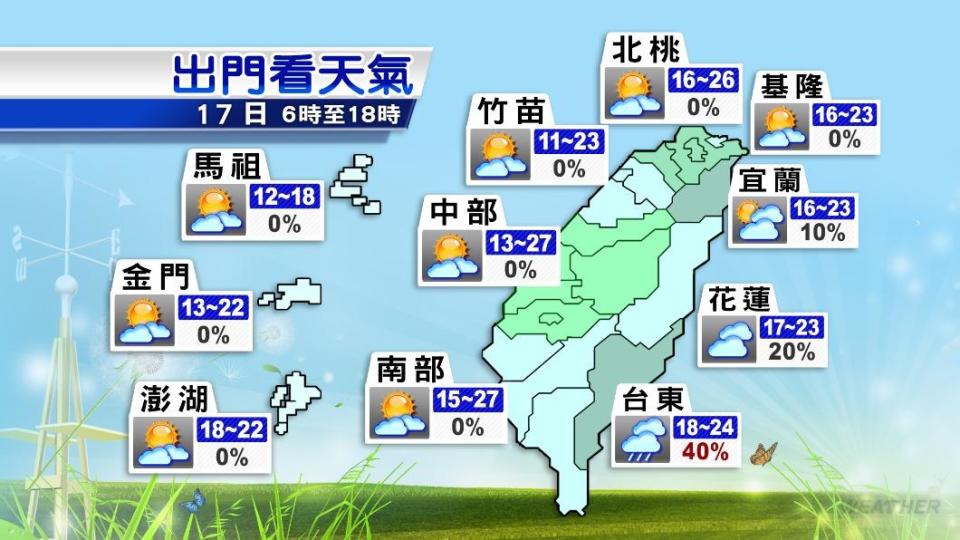 各地天氣預報。（圖／TVBS）