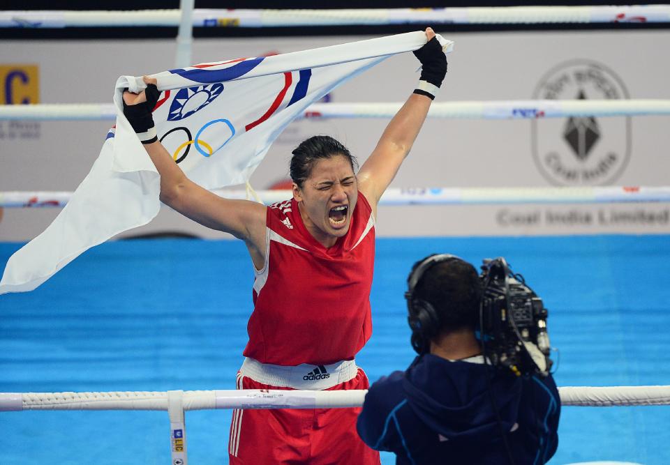 陳念琴出戰世界女子拳擊錦標賽。(Photo by Sajjad HUSSAIN / AFP)        (Photo credit should read SAJJAD HUSSAIN/AFP via Getty Images)