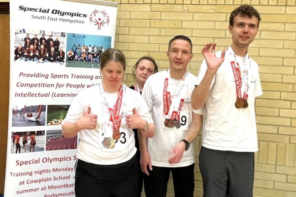 Sporting Opportunities Isle of Wight athletes, from left: Sarah Beane,  Becky Jude,  Ross Backshaw and Finlay Abel. <i>(Image: Deborah Percy)</i>