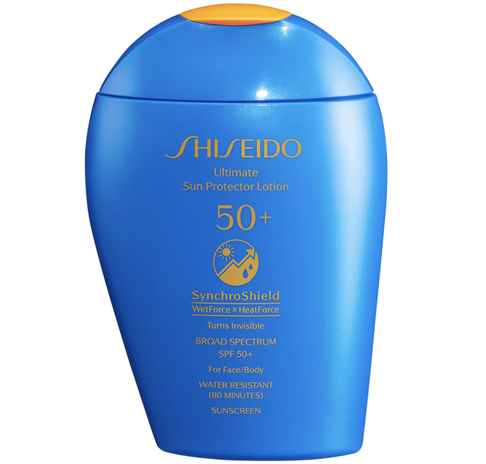 <p><a href="https://go.redirectingat.com?id=74968X1596630&url=https%3A%2F%2Fwww.sephora.com%2Fproduct%2Fshiseido-ultimate-sun-protector-lotion-spf-50-sunscreen-P456398&sref=https%3A%2F%2F" rel="nofollow noopener" target="_blank" data-ylk="slk:Shop Now;elm:context_link;itc:0;sec:content-canvas" class="link ">Shop Now</a></p><p>Ultimate Sun Protector Lotion SPF 50+ Sunscreen</p><p>$49.00</p><p>sephora.com</p><span class="copyright">sephora.com</span>