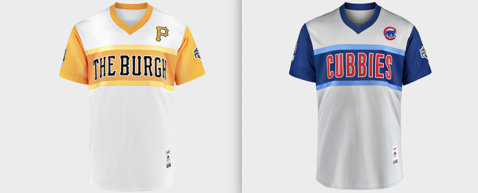 MLB is keeping some color in the Little League Classic jerseys. (Images via MLB)