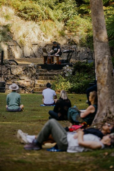 Reuben Lewis, Morning Meditations, Mona Foma 2023. Photo Credit: Mona/Jesse Hunniford. Image courtesy of the artist and Mona Foma.