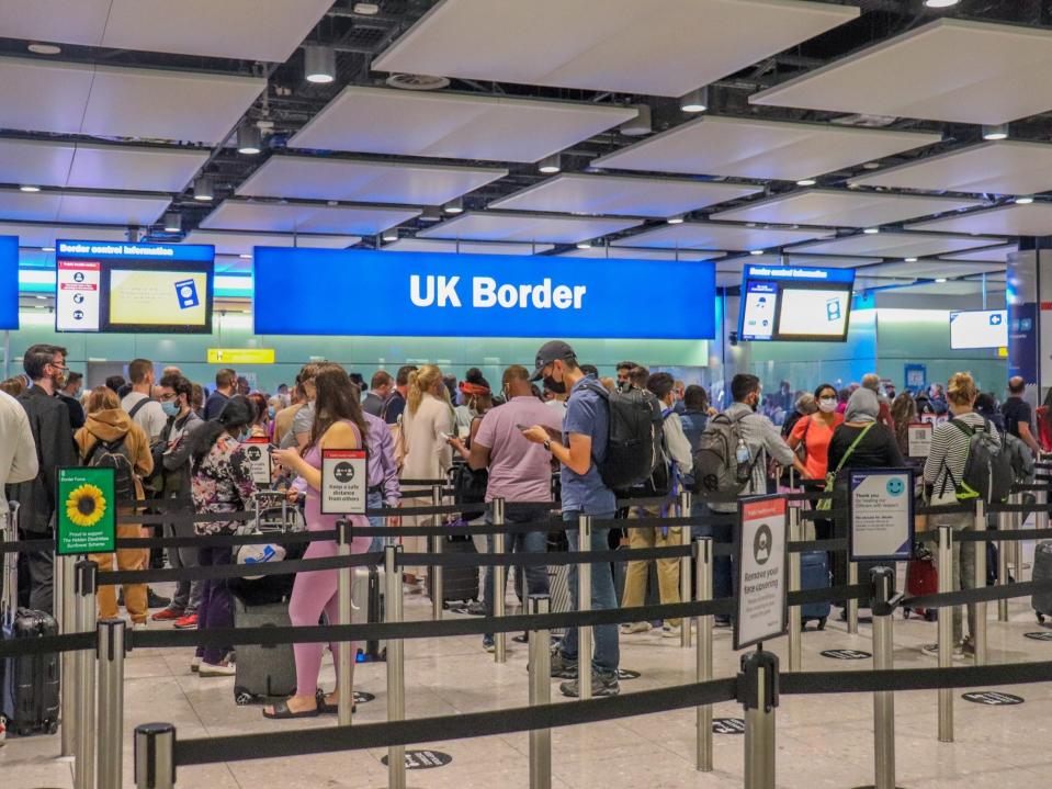 Crossing the UK border - JetBlue Airways London Inaugural Flight