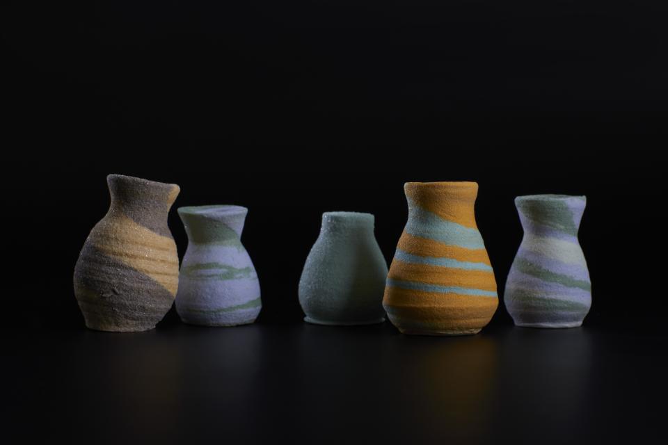 To make pâte de verre vases, Krista Israel worked with researchers to innovate how to throw glass on a potter’s wheel.