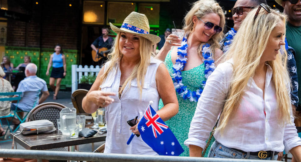 Australia Day revellers at The Rocks in Sydney. Source: Getty