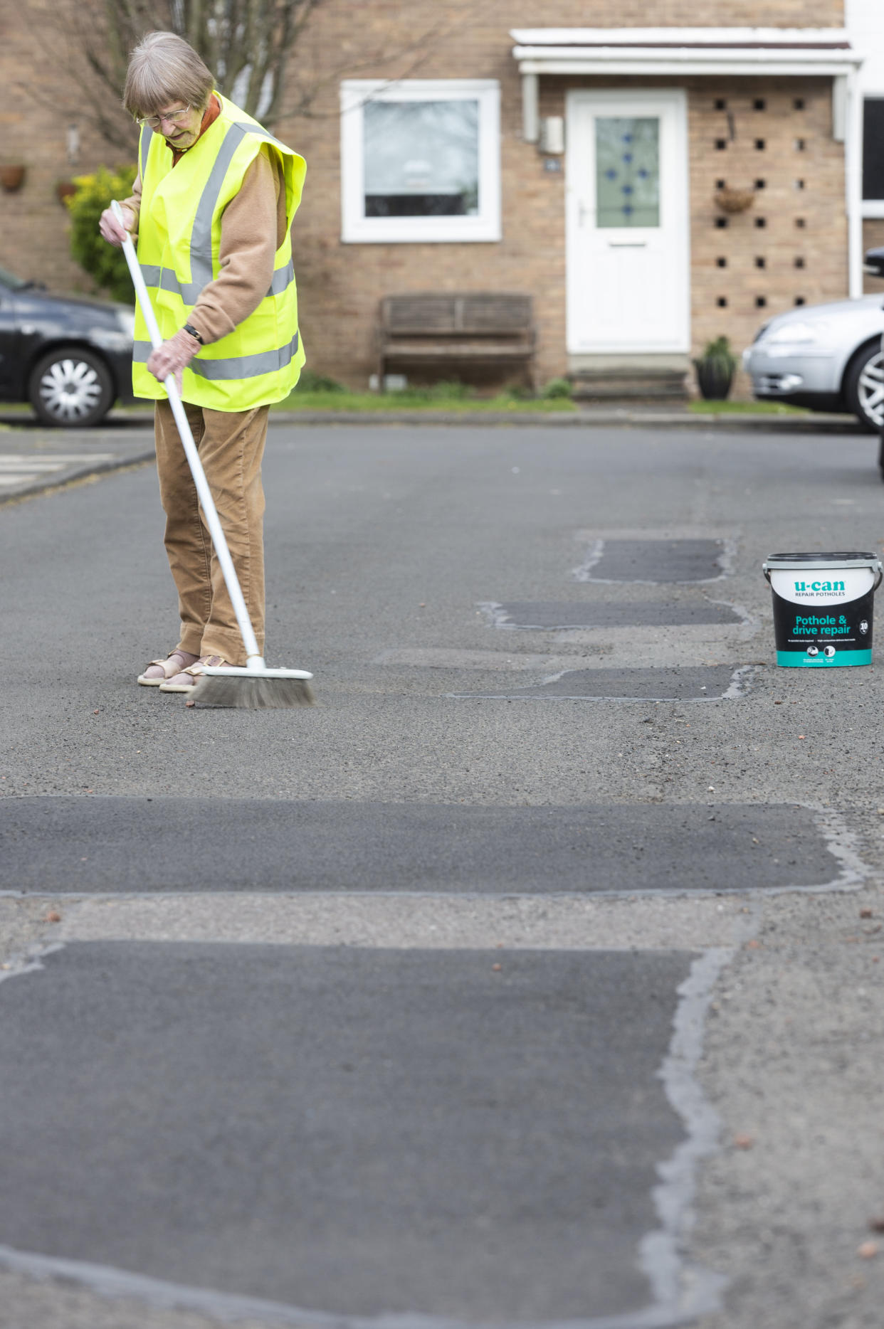 Pensioner Elizabeth Williams, 89, has paid over Â£200 to get the potholes filled in on the road outside her property,  Newcastle, Tyne and Wear. See SWNS story SWTPpotholes. A pensioner splashed out more than Â£4k to fix her pothole-strewn street - despite not driving or owning a car. Elizabeth Williams, 89, paid out after growing fed up of alleged inaction by Kingston Property Services. Locals say drivers were mounting the pavement on Wyncote Court to avoid metre-wide craters, which would cause damage to paving slabs - and affect house prices.The dangerous driving also led to fears that someone would get hit - prompting Elizabeth, a resident for 22 years, to take action.

