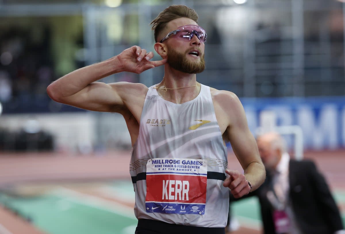 Now listen here: Josh Kerr after breaking the two-mile indoor world record last month in New York (Getty Images)