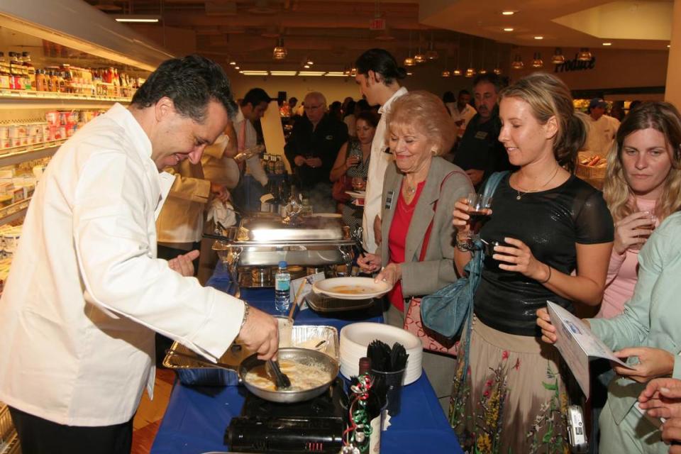 In this file photo from Nov. 13, 2006, Aventura Commissioner Michael Stern was a celebrity chef serving to guests at Palladio Italian Gourmet Market.
