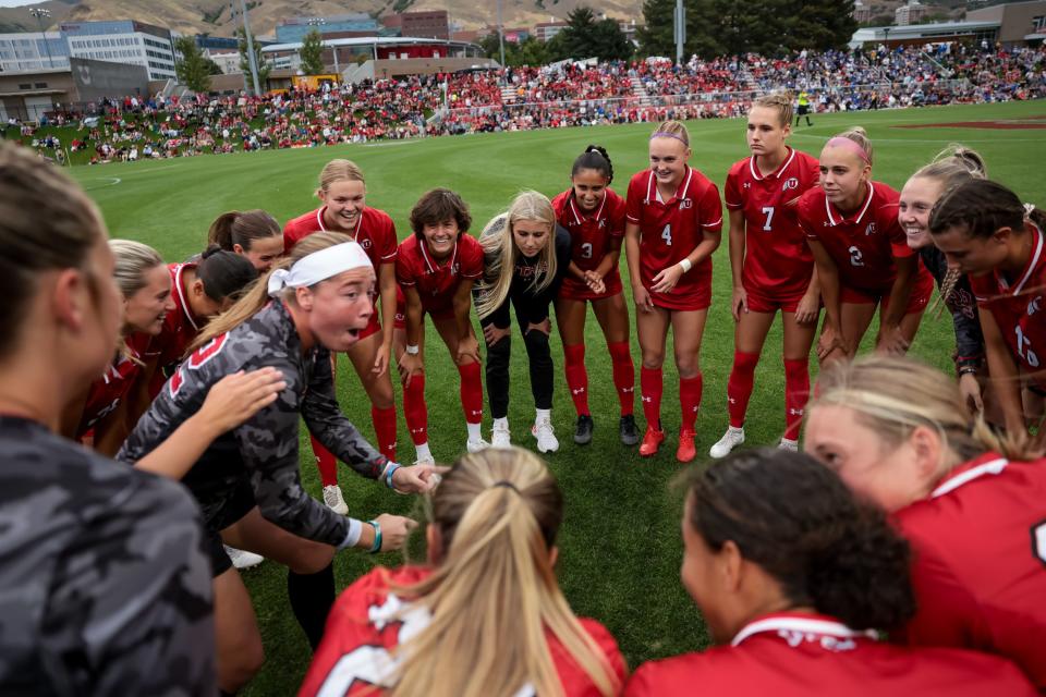 Utah takes the field before the game against BYU at Ute Field in Salt Lake City on Saturday, Sept. 9, 2023. | Spenser Heaps, Deseret News