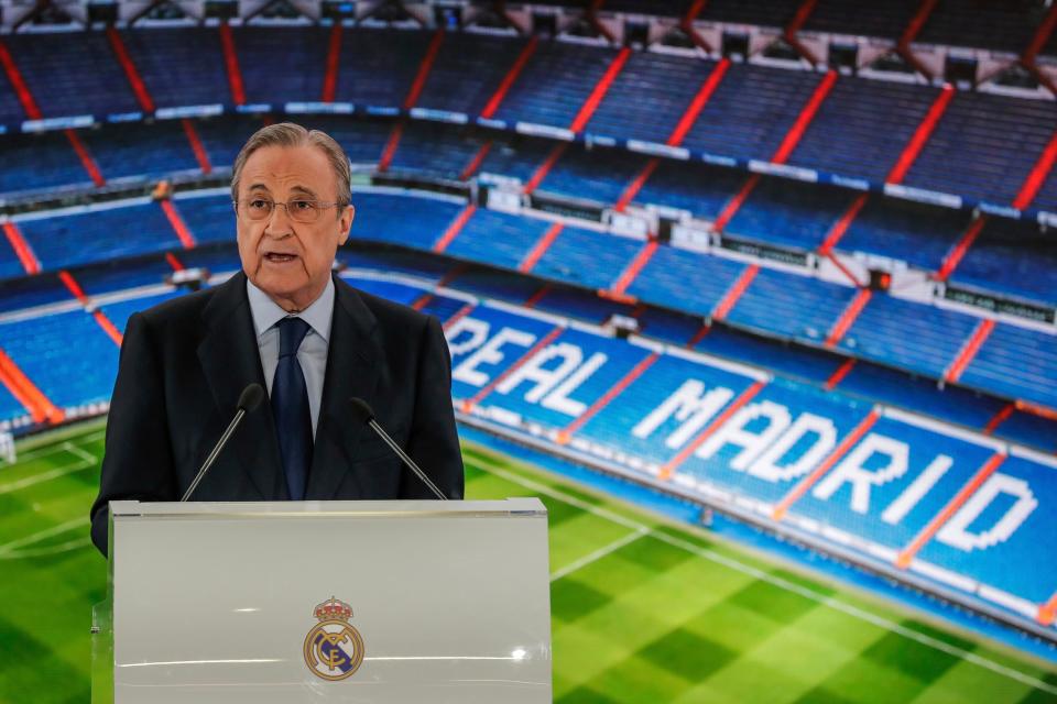 <p>Real Madrid president Florentino Perez was the ESL’s architect</p> (AP)