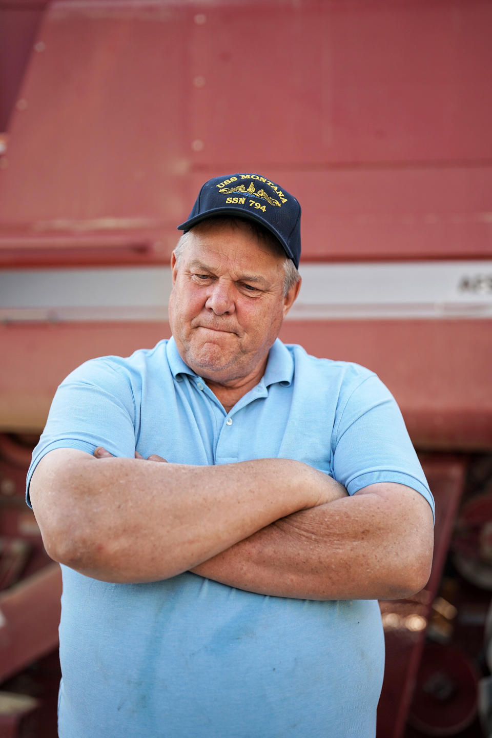Senator Jon Tester, D-Montana, seen on his farm in Big Sandy on August, 1, 2023. Tester, 66, is running for a fourth term, a huge boost for Democrats trying to retain the Senate majority in 2024. (Frank Thorp V / NBC News)