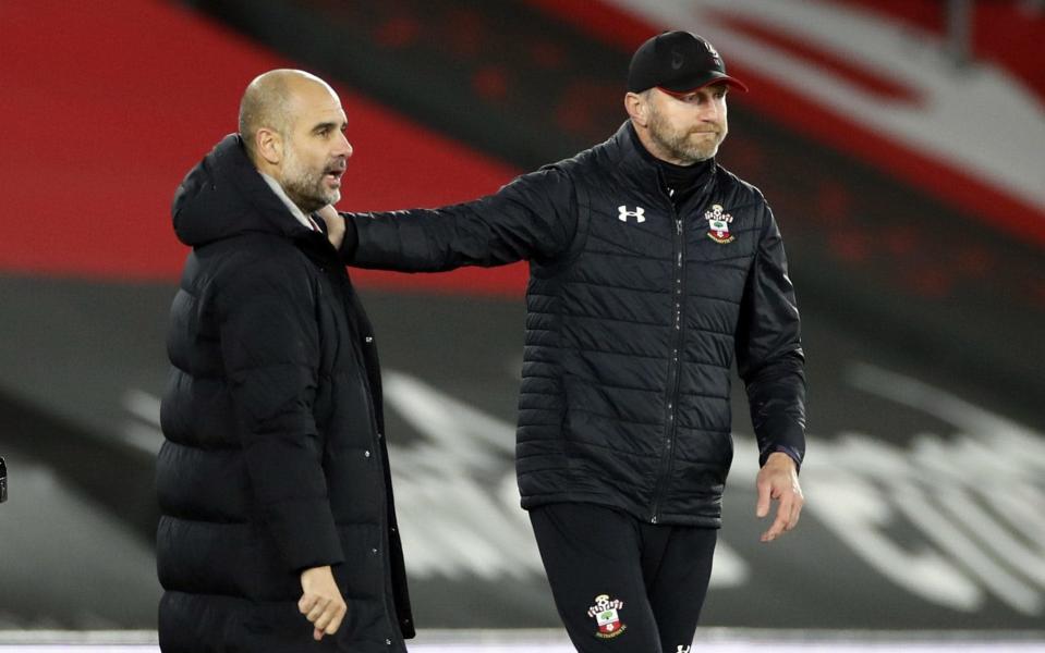 Southampton manager Ralph Hasenhuttl and Manchester City manager Pep Guardiola - Paul Childs/PA Wire