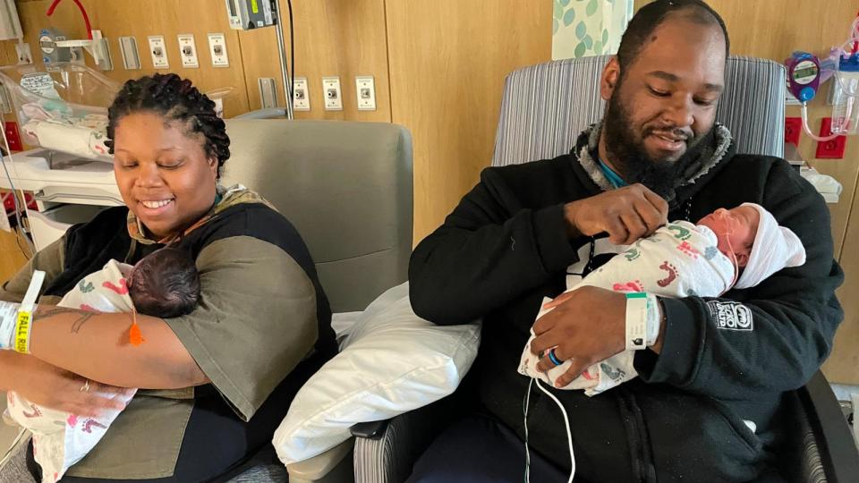 PHOTO: Angelia Tutt and her husband Elliott McNeil welcomed their second set of twins – Kendrick and Kairo – at Cone Health Women’s & Children’s Center at Moses Cone Hospital in Greensboro, North Carolina. (Cone Health)