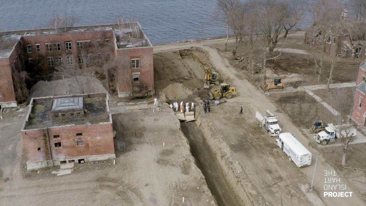 hart island project potters field city cemetery nyc new york city bronx drone footage april 2 2020 melinda hunt vimeo