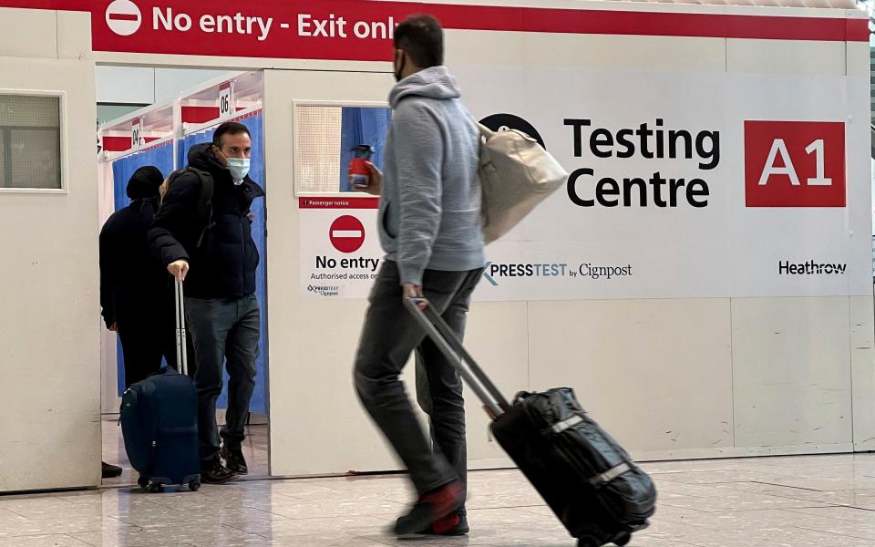 Testing centre at Heathrow - Frank Augstein/Virus Outbreak Britain