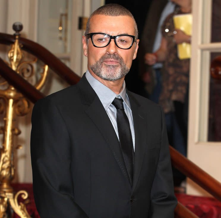 George Michael attends a press conference to announce his new European tour, Symphonica: The Orchestral Tour at The Royal Opera House on May 11, 2011 in London, England. (Photo by Fred Duval/FilmMagic)