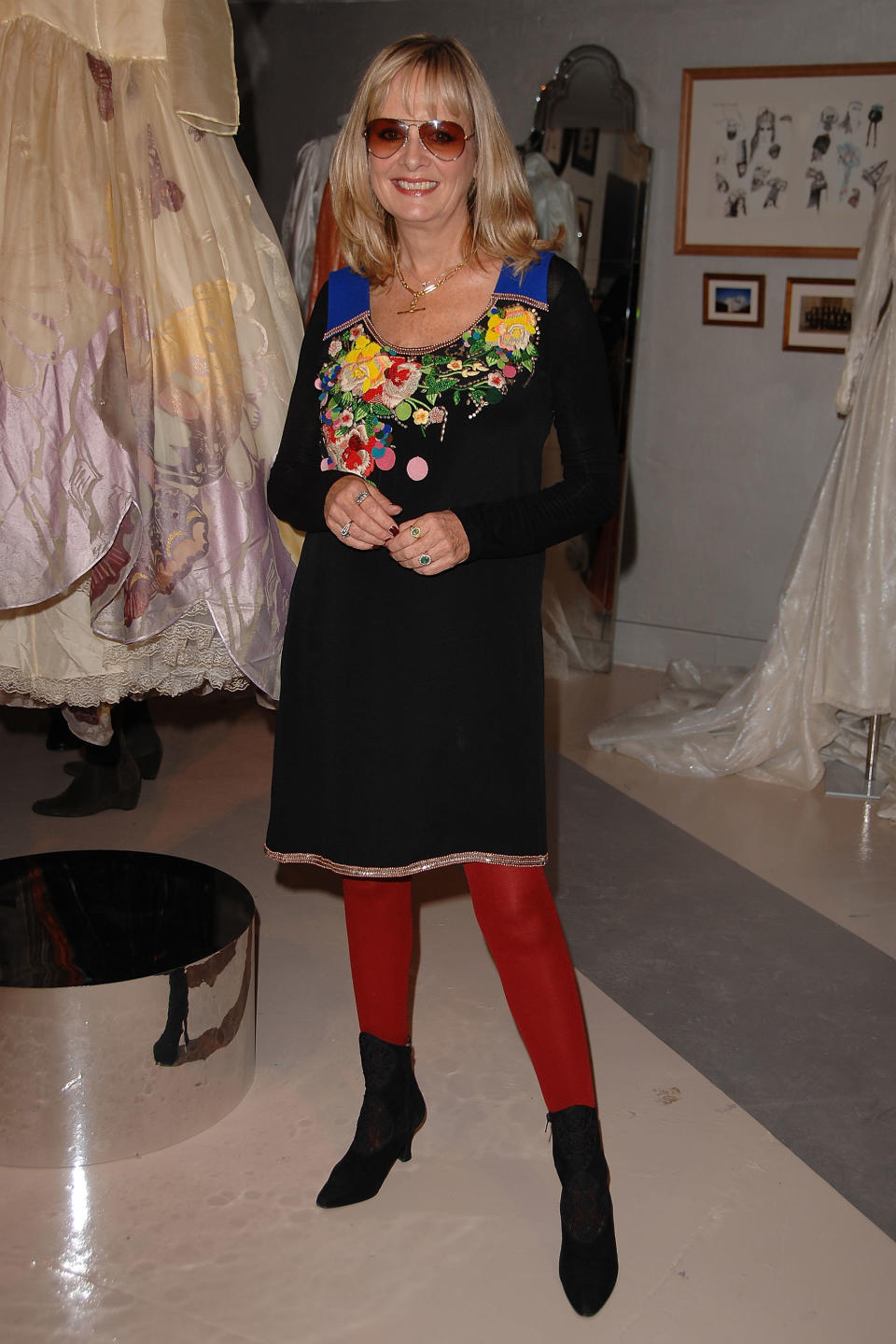 The model attends the "Bill Gibb: Fashion and Fantasy" book launch at the Fashion &amp; Textile Museum in London.&nbsp;