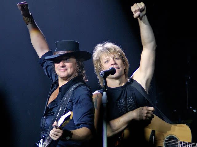 <p>Ray Garbo/Shutterstock</p> Jon Bon Jovi and Richie Sambora and the band Bon Jovi perform at Summerfest in Milwaukee, Wis. on July 5, 2007