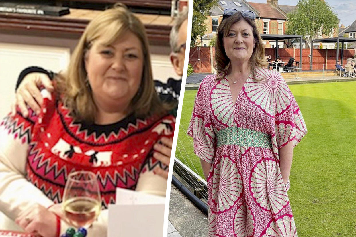 A 50-year-old UK woman says she lost 140 pounds by ditching her nightly bottle of wine — she had packed on much of the weight after a septic shock scare.